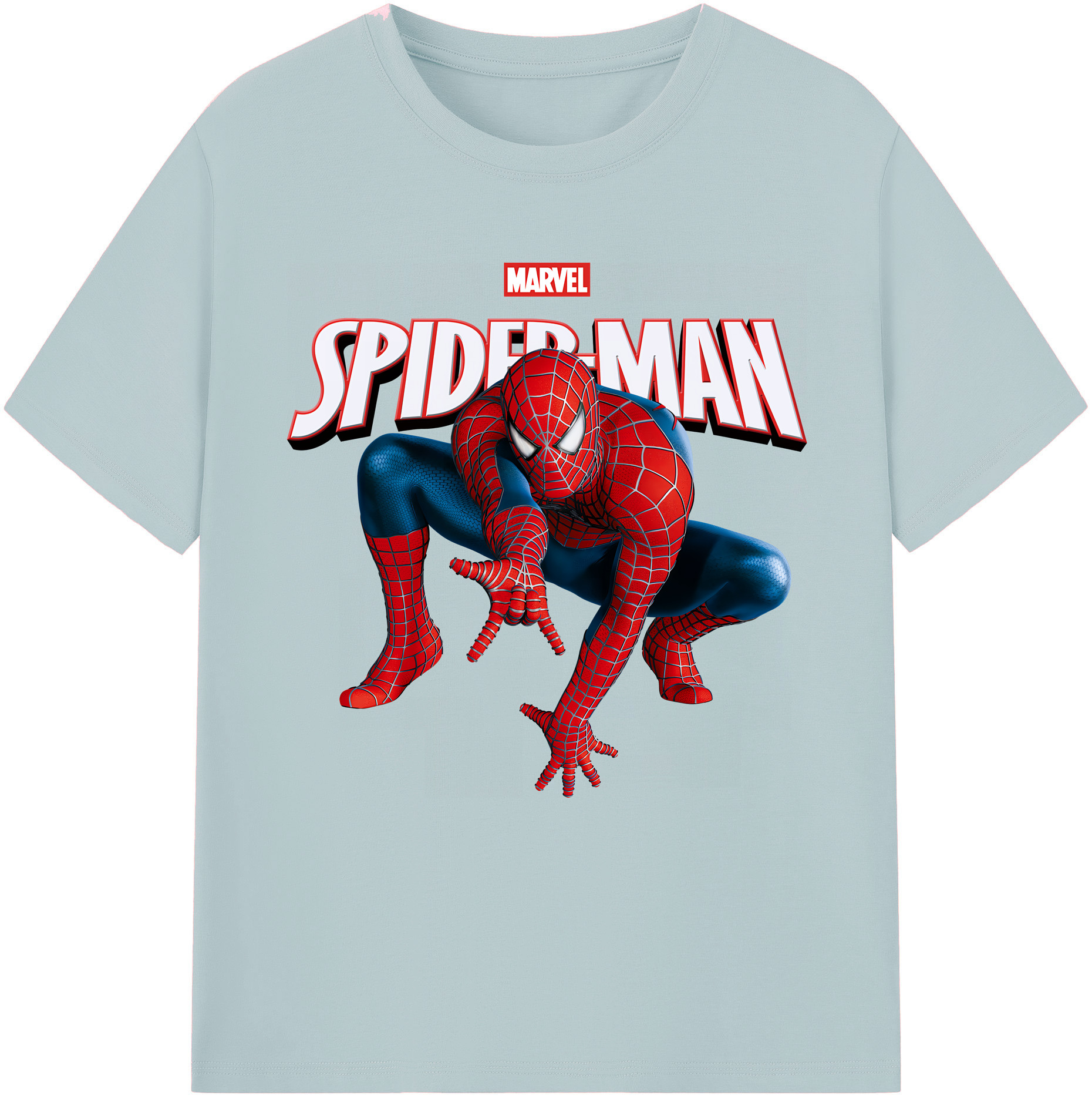 （画像用） Spider Man スパイダーマン 綿100％半袖Tシャツ（フロントプリント）